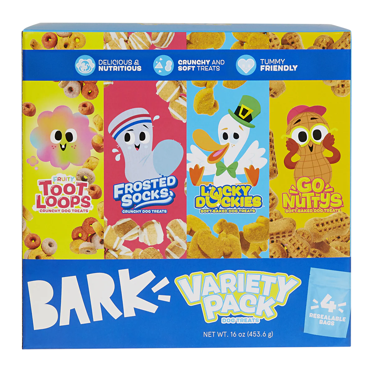 Cereal Treat Variety Pack Soft, Chewy, Crunchy Dog Treats, 4 oz Each, 4 Pack - Image 4